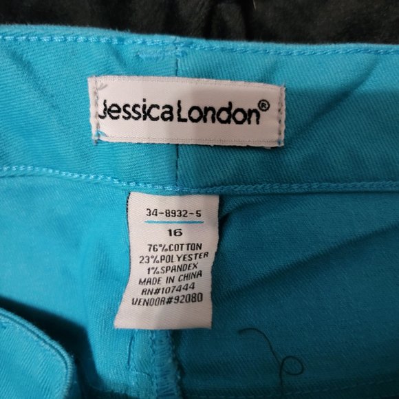 Jessica London 16 teal jean capri - Picture 2 of 3